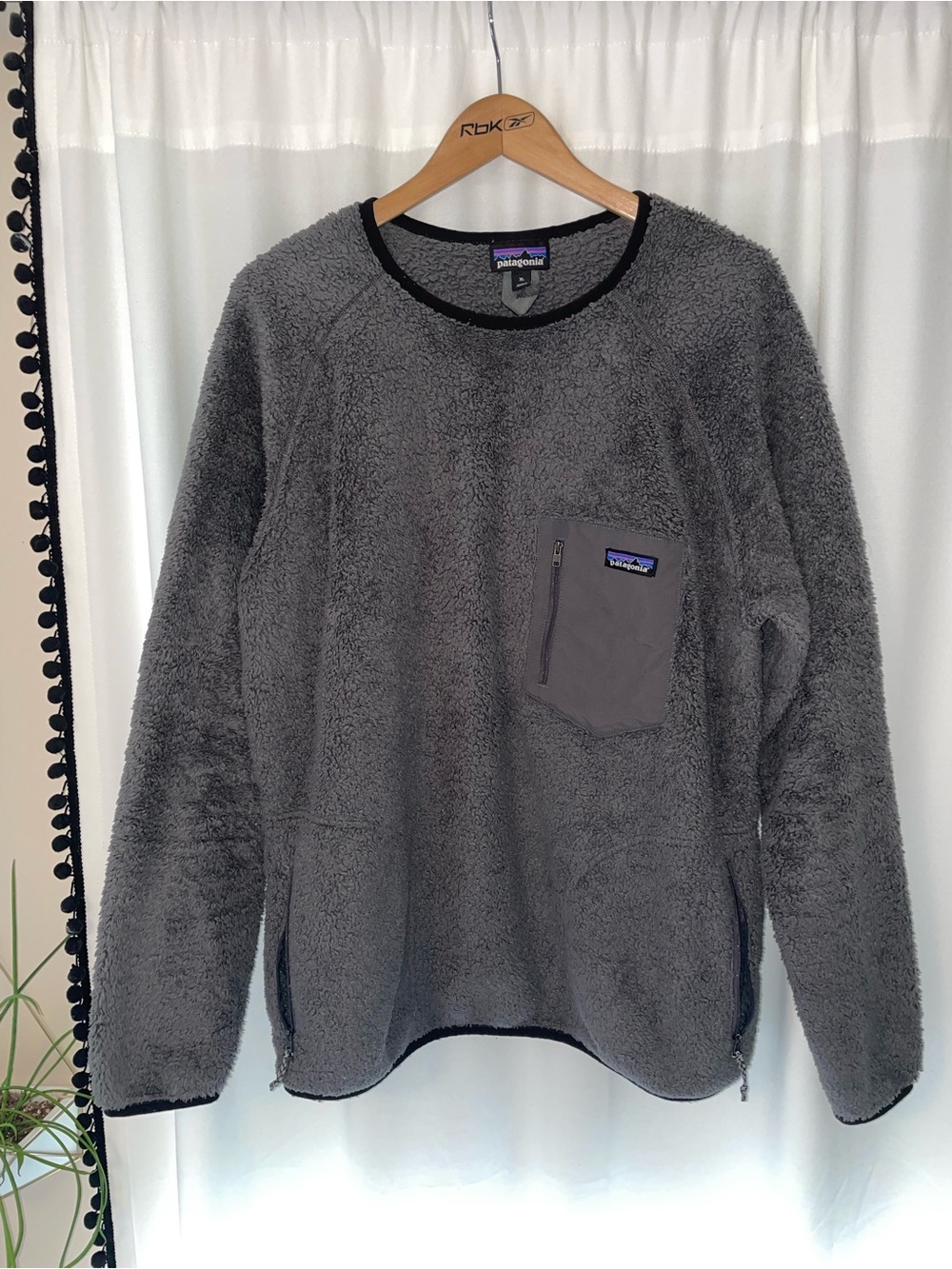 Patagonia Los Gatos fleece crew gray mens XL Sherpa crewneck fluffy pullover